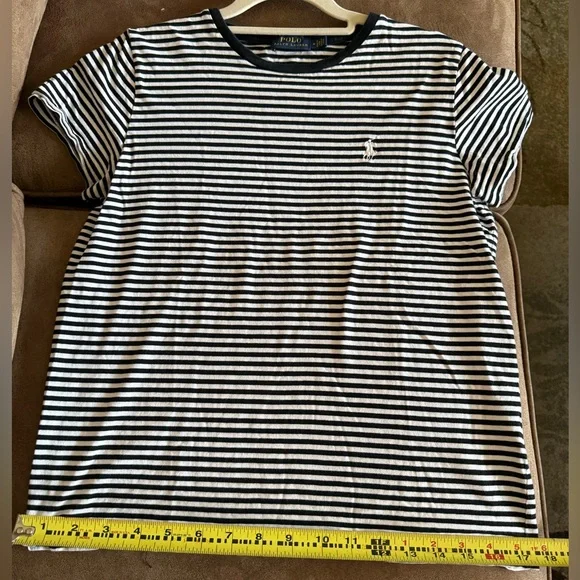 Polo Ralph Lauren Black and White Striped T-Shirt - Picture 4 of 5